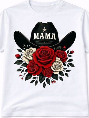 Western Mama Floral Graphic T Shirt Trendy Boutique Style Tee Womens Tops
